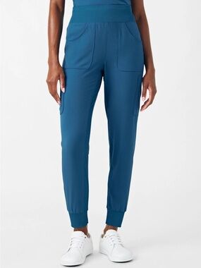 Landau Teal High-Waist Jogger Scrubs